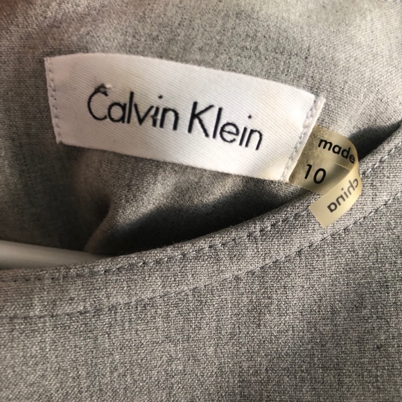 Calvin Klein Grey Shift Dress with Ruffle - Picture 3 of 3